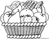 Colorear laminas del d&iacute;a de la alimentacion, alimentos, verduras, frutas, pescados para colorear e imprimir